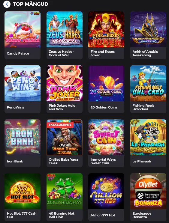 Olybet mobile top mÀngud